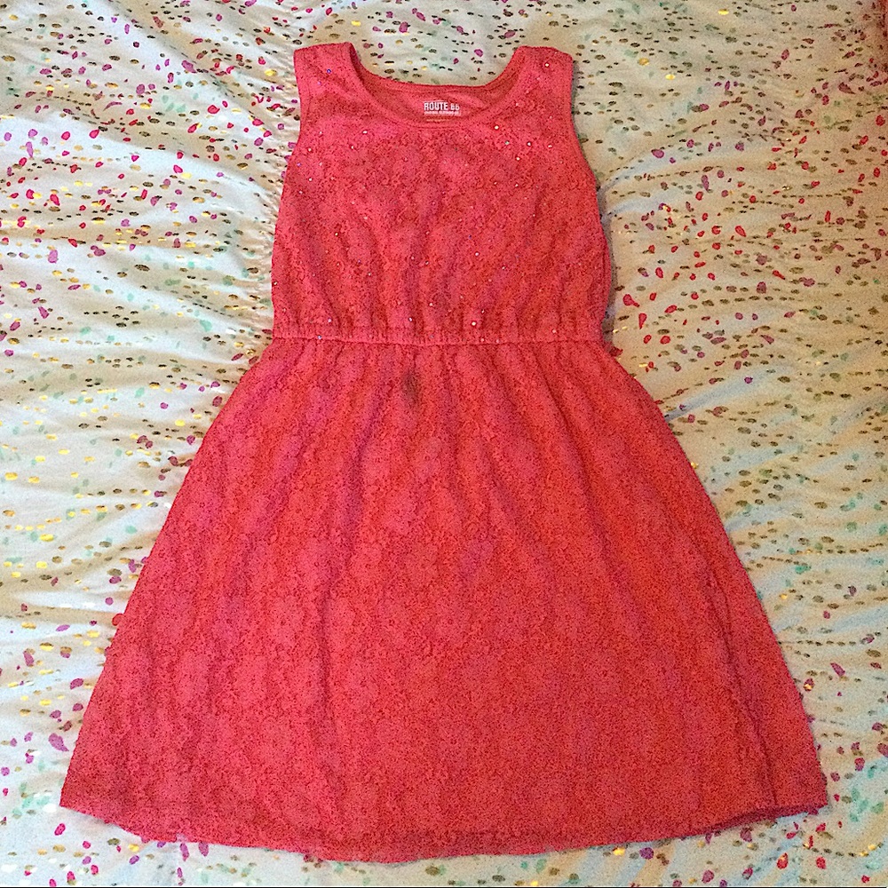 Pink Lacy Dress with Sparkles